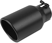 Vurkcy 3" Inlet 4.5" Outlet Black Stainless Steel Exhaust Tip - Bolt-On 9" Tailpipe for 3" OD Pipes, Polished Aggressive Look