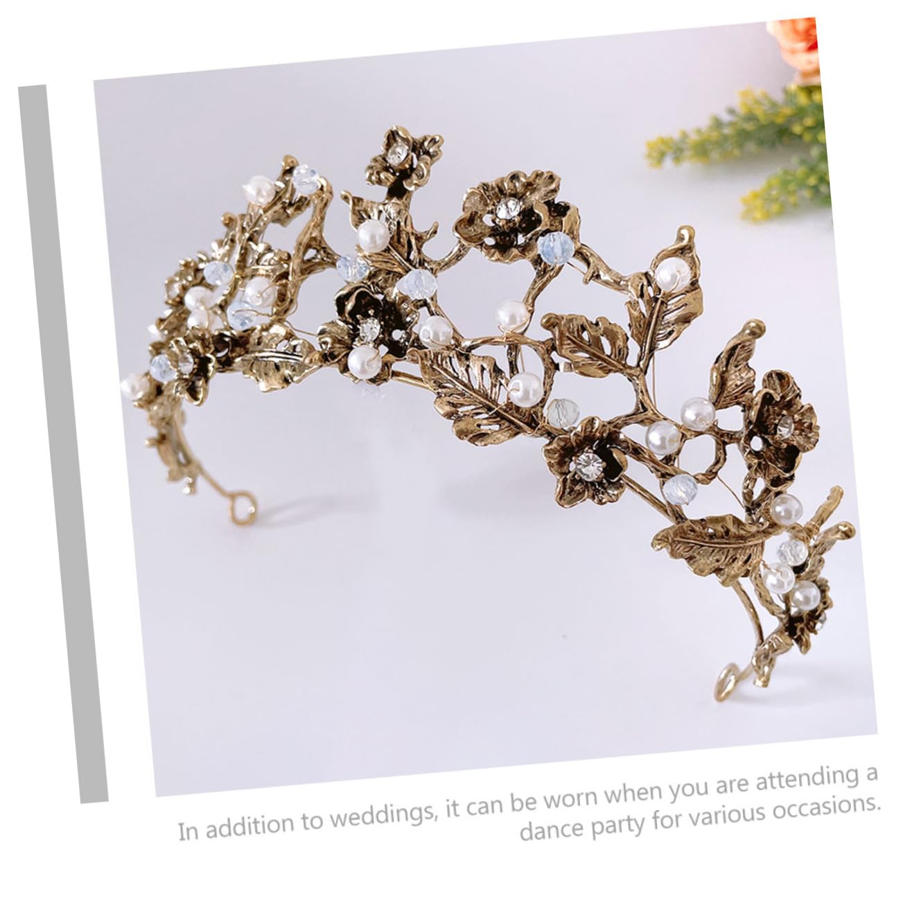 Healeved 4piezas Diadema De Perlas Para Boda Tocado De Novia Diseño Barroco y Cristales Accesorio Elegante Para Fiestas y Cumpleaños