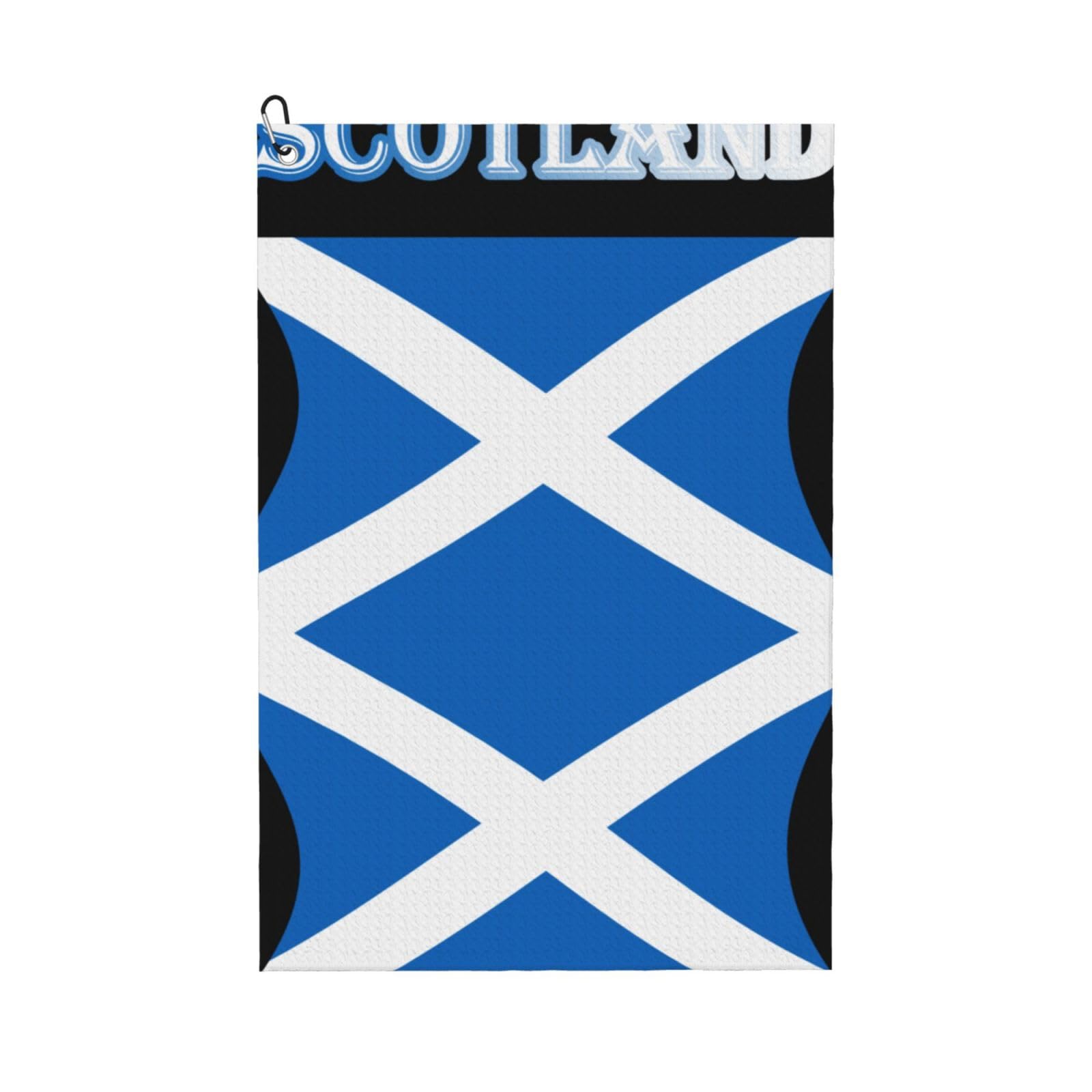 peiyeety Scotland Flag Microfiber Golf Towel with Carabiner Clip, 16x24 Inch Absorbent Waffle Weave Towel for Golf Bags