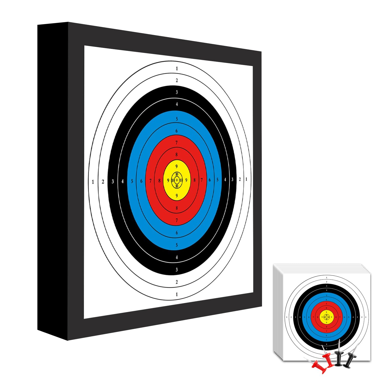 Cifupy 20'' Archery Target Lightweight High-Density EVA with 10/20/30 Papers and 4 Small Nails for Recurve Bow Longbow for Backyard Outdoor Shooting Practice