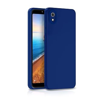 Pikkme Mi Redmi 7A Back Cover Soft Matte Liquid Silicone TPU | Camera Protection | Shockproof Slim Back Case for Mi Redmi 7A (Blue)