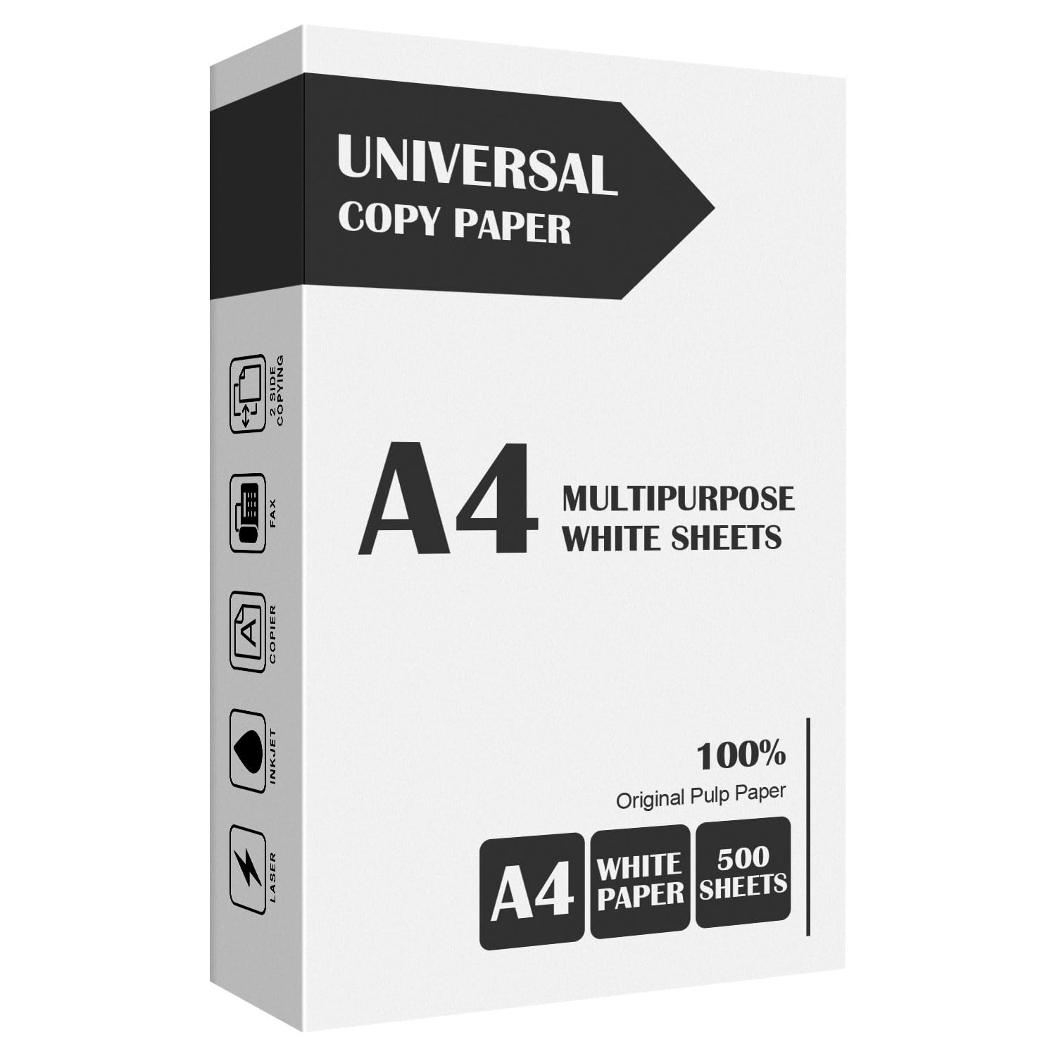 YUNJU A4 Copy Paper A4, Packs of 500 Sheets Printer Paper, Laser, Inkjet, Fax Paper White โ image 1