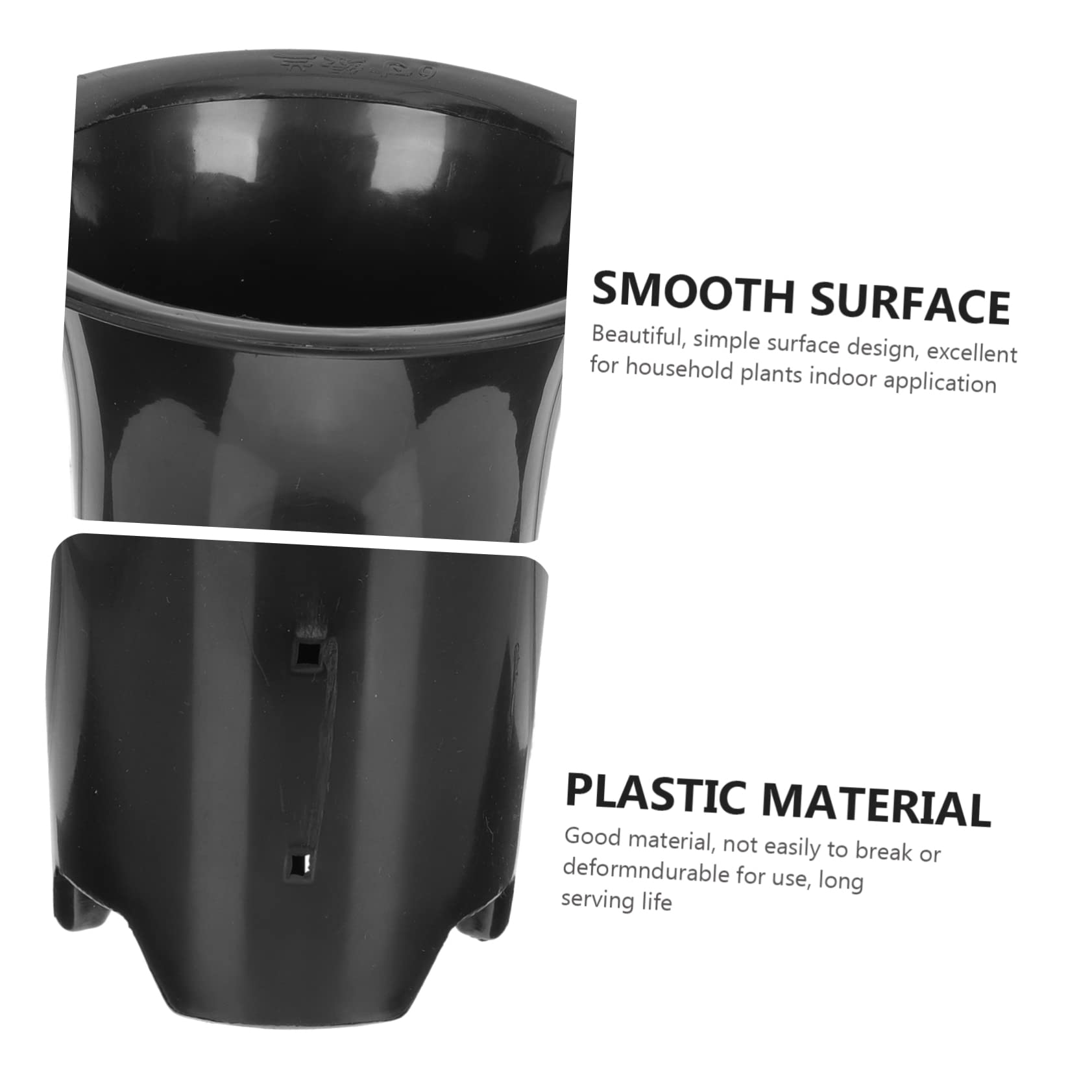 HANABASS Pots pour Orchidées et Surface Simple en Plastique Noir Pots Respirants Lot de 10 Contrôle des Racines Culture en Intérieur et Jardin