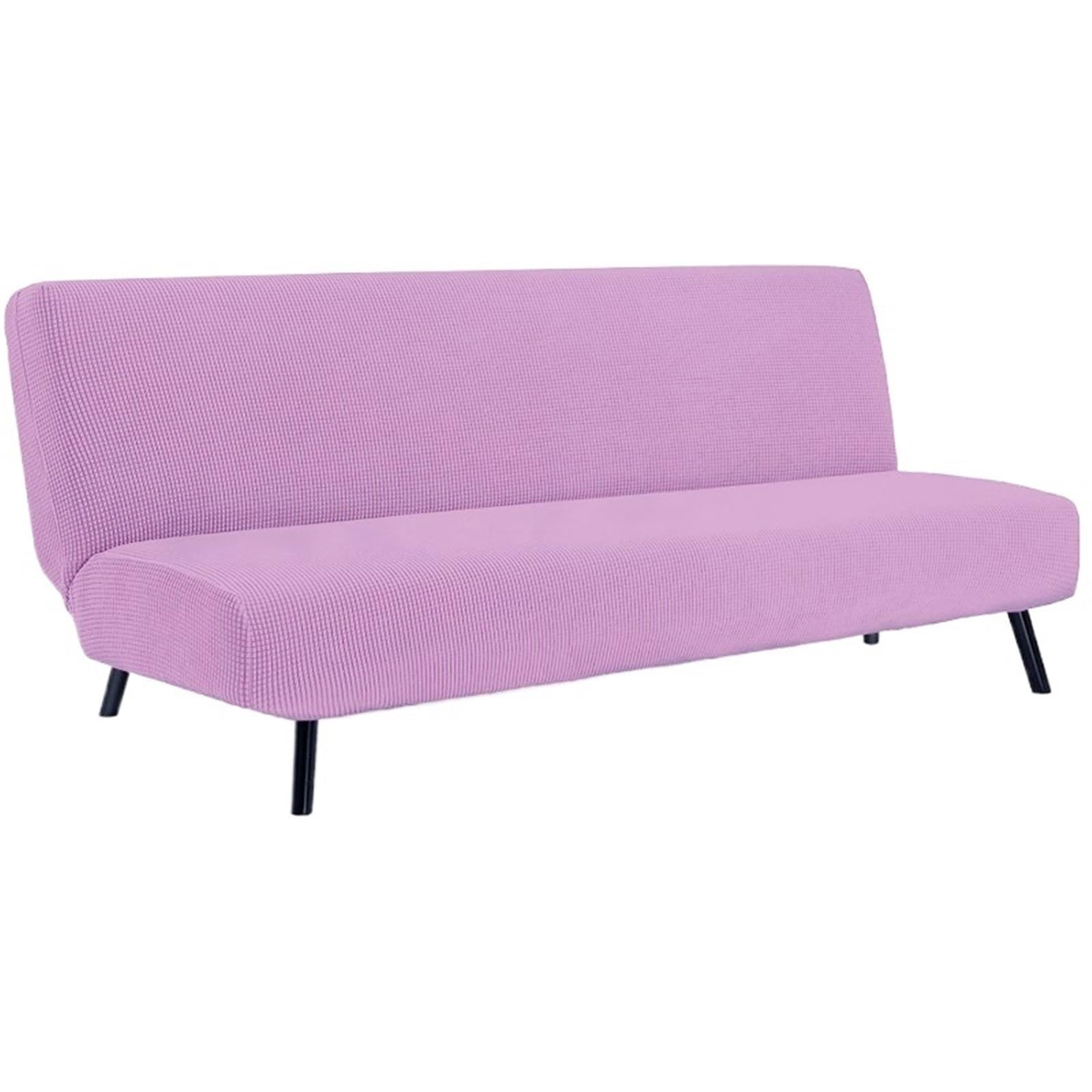 GCYEIDMA Armless Sofa Slipcover Armless Sofa Bed Slipcover Couch Cover Without Armrests Stretch Folding Futon Elastic Removable(Pink,S 120-155cm)