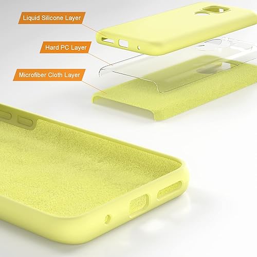 Miniatura 2 de E Segoi Moto G Play 2021 - Funda de goma de gel de silicona líquida a prueba de golpes, funda de forro de tela de microfibra suave compatible con