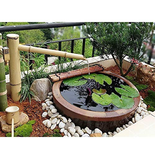 Fontaine en bambou de 70 cm pour decoration de jardin japonais d exterieur