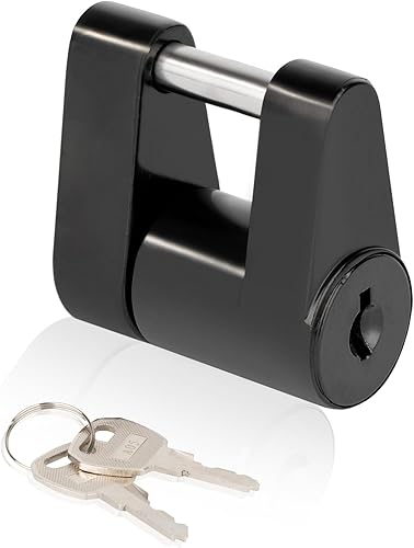 DEEAGLE Cerradura de enganche de remolque con llaves, cerraduras de acoplador de lengüeta de remolque, diámetro de 14 de pulgada, 34 de pulgada de