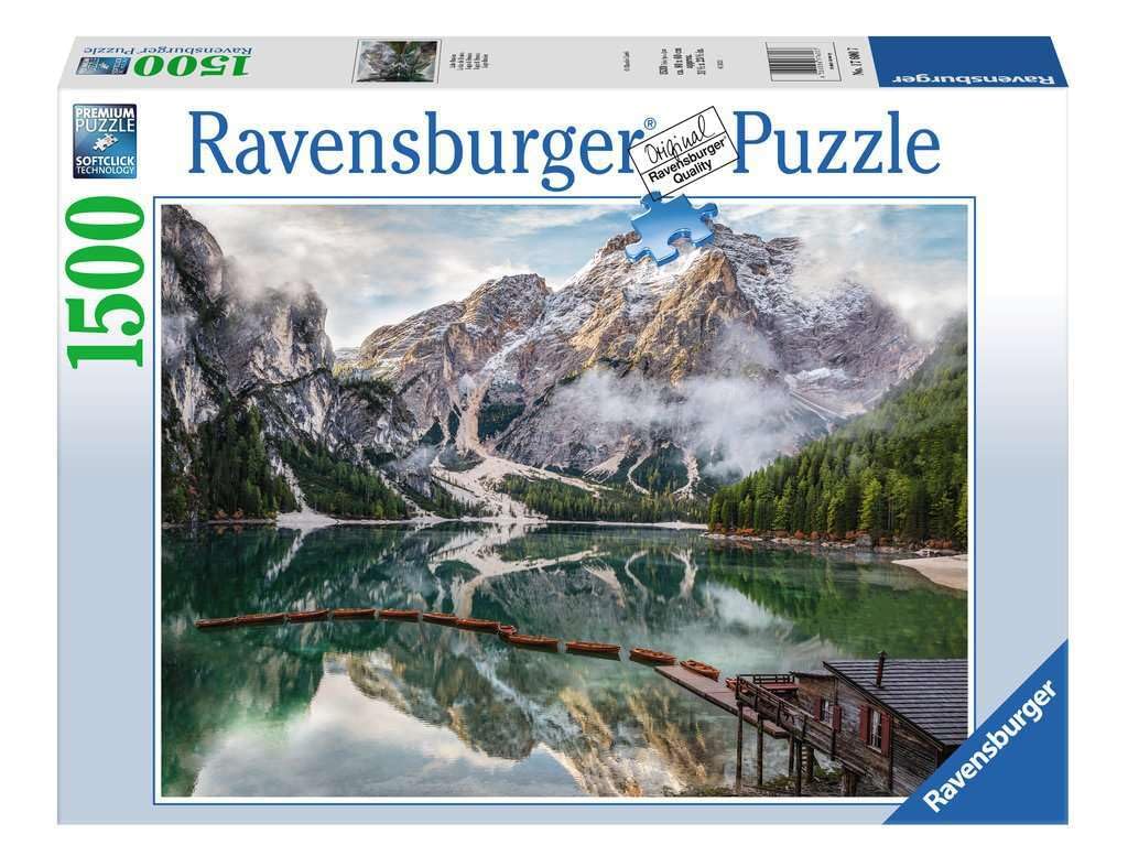 Ravensburger - Puzzle 1500 Piezas Lago Braies | Puzzle Adultos | Rompecabezas Adultos | para Toda La Familia | 80x60 Cm | Regalo Adulto
