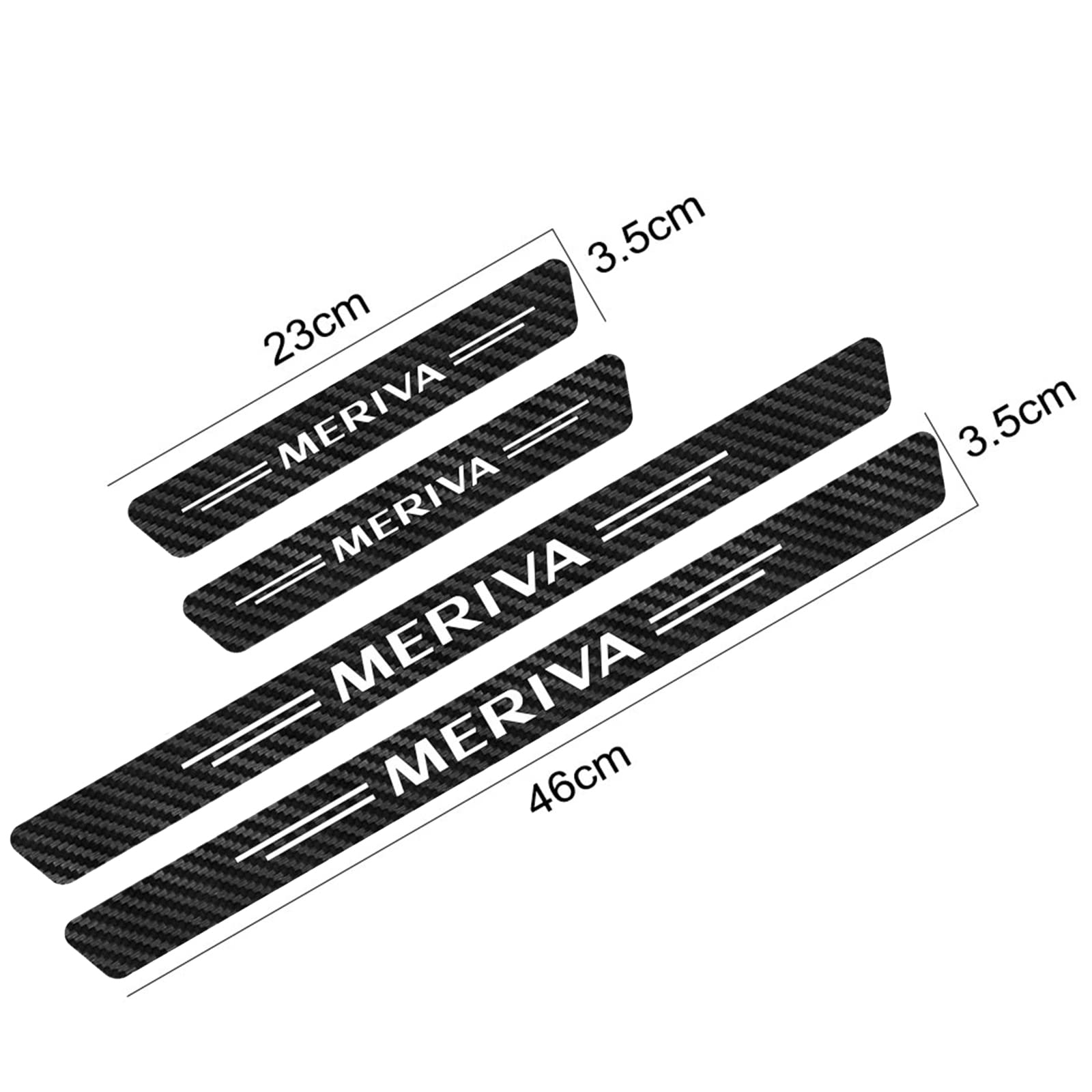 4 Pezzi Car Adesivi Soglia Fibra Carbonio per Op-el Meriva, Battitacco Pedal Stickers AntiGraffio Pellicola Protettiva, Auto Styling Accessori Decorative