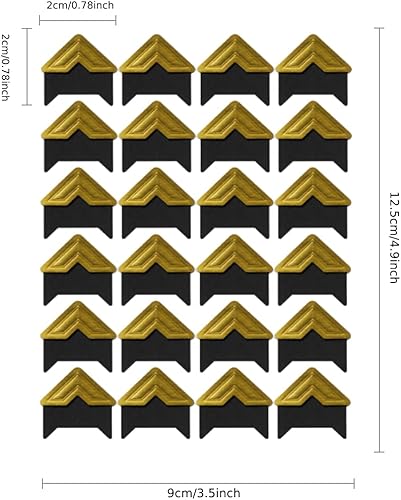 Miniatura 47 de GOONAVI 10 hojas de 240 esquinas de fotos doradas brillantes sin ácidos, montaje autoadhesivo para suministros de álbumes de recortes de boda, álbum