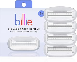 Billie Women's Razor Refill Blades - 5-Blade Cartridges with Aloe Soap, 4 Count Pack for Close, Irritation-Free Shave