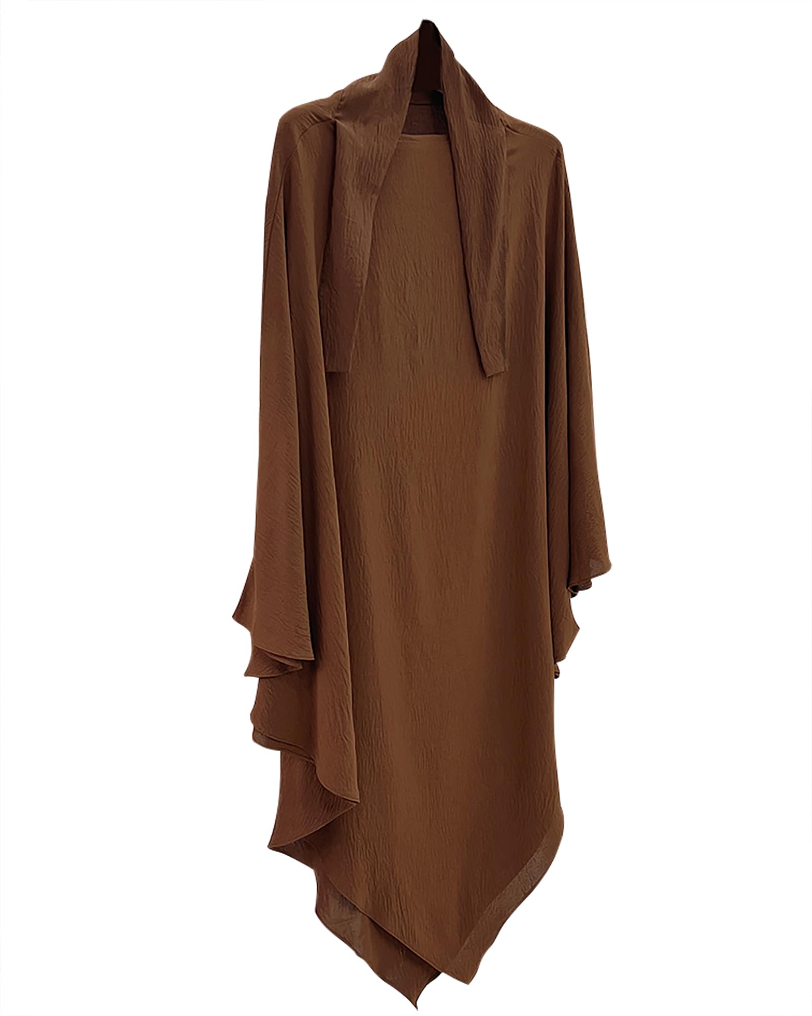 Muslim Prayer Abaya Islamic Women's Khimar Pure Color Hijab Dress Long Sleeve Dubai Kaftan