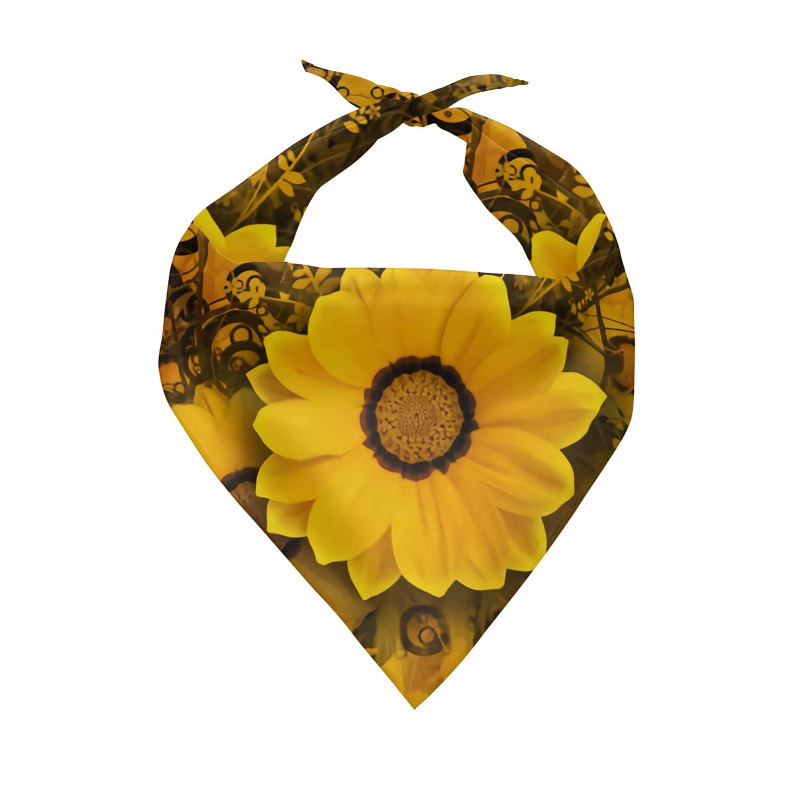 Howilath Speckle Sunflowers Dog Bandanas Scarf for Small Large Dogs Cats Pets Birthday Triangle Bibs Kerchief Accessories — image 1