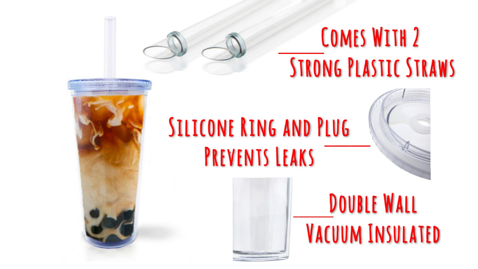 Buy Easten Reusable Boba Cup Bubble Tea Cup 24 oz Smoothie Cup Smoothie