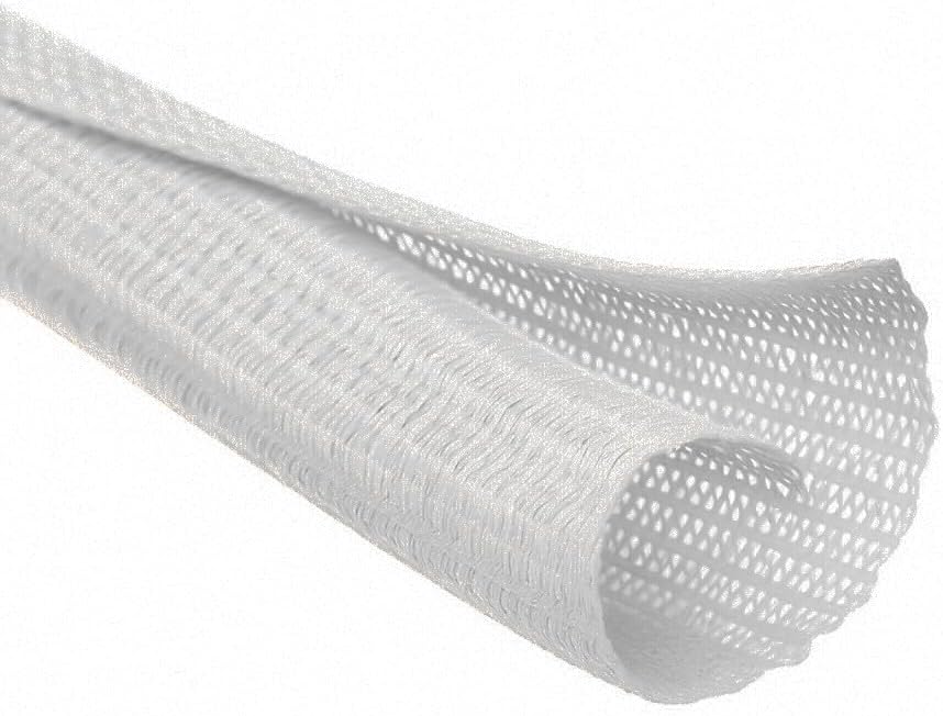 MGI SpeedWare Braided Split-Sleeve Wire Loom for High-Temperature Automotive Harness and Home Cable Management 25 feet (1/2")