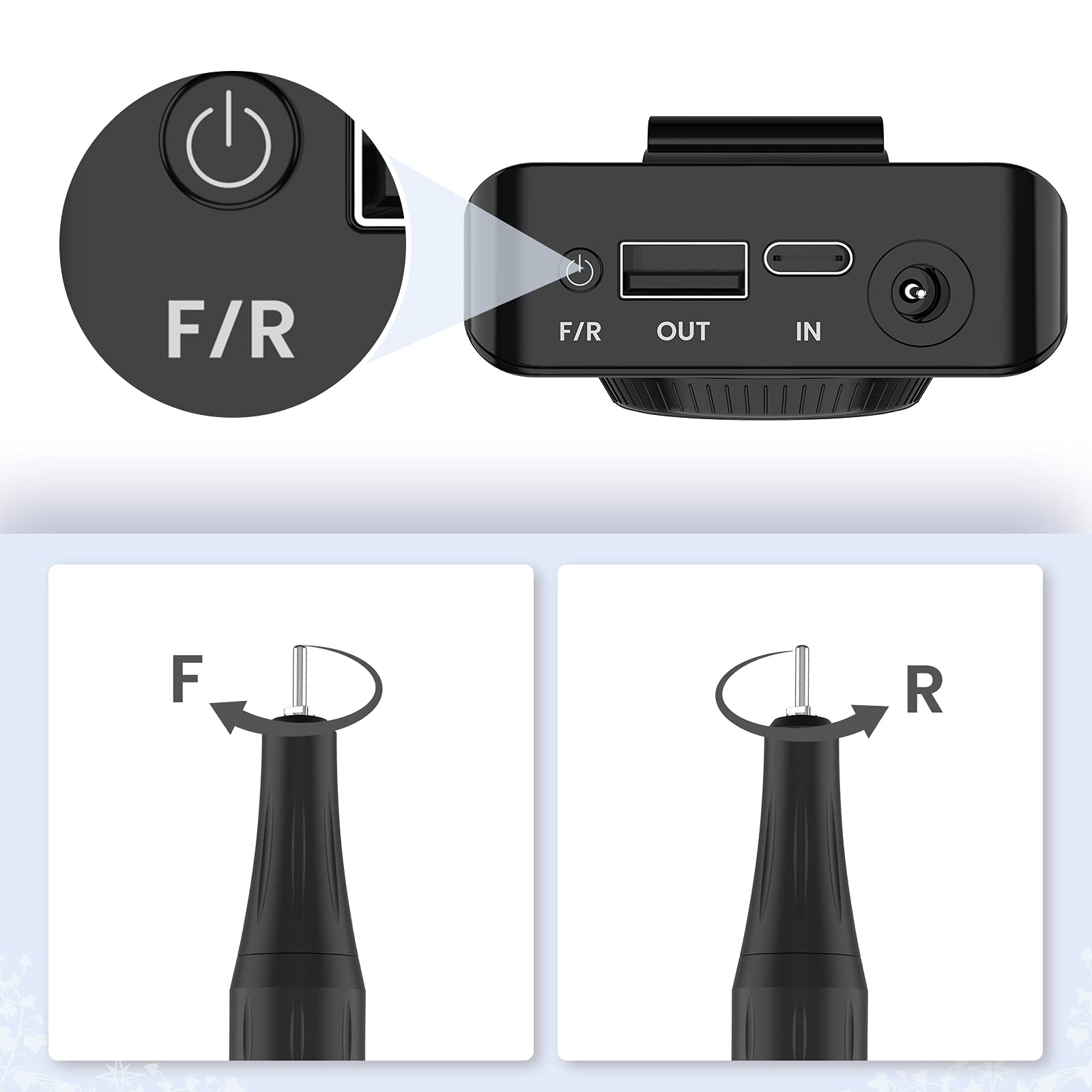 Delanie Fresa per Unghie Professionale 35000 Giri, Trapano Elettrico Ricaricabile per Unghie, Fresa Portatile per Unghie Semipermanente, Manicure e Pedicure, Adatta a Casa e Salone, Nero