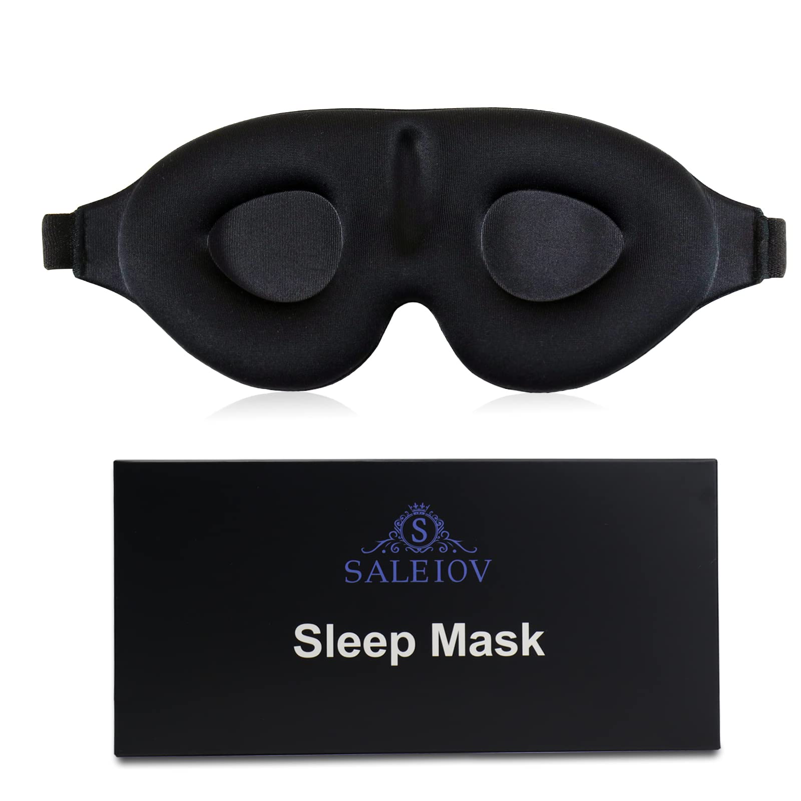 Sleep Eye Mask for Women Men,3D Contoured Cup Sleeping Mask & Blindfold,Concave Molded Night Eye mask for Sleeping with Adjustable Strap, Soft Comfort Eye Shade Cover for Nap Travel Yoga, Black