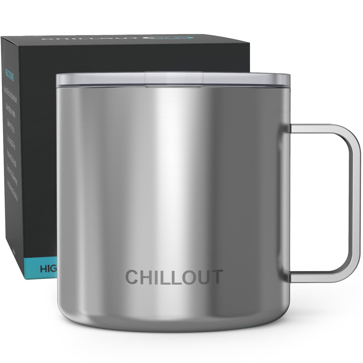 CHILLOUT LIFE Stainless Steel 16 oz Vacuum Insulated Coffee Mug with Handle a...