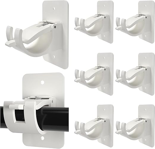 8PCS No Drill Curtain Rod Brackets Upgraded Curtain Rod No