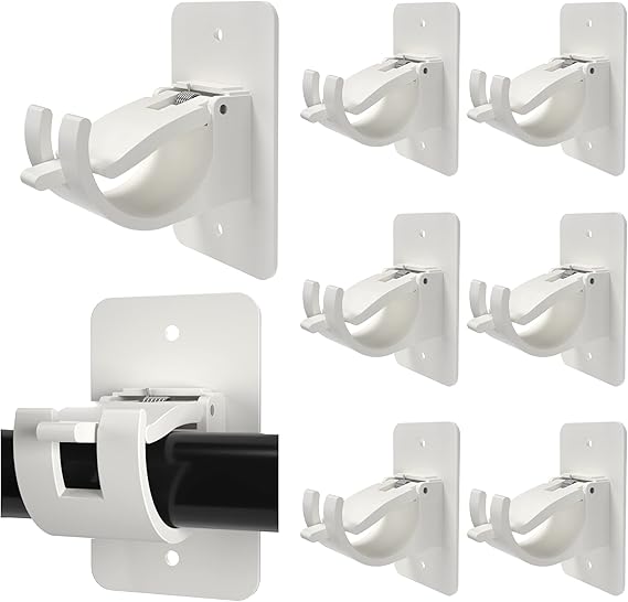 Ganci Per Tende Senza Bucare - 4 Pezzi Autoadesivi, Per Bastoni Fino A 4cm, Trasparenti - Foto 3