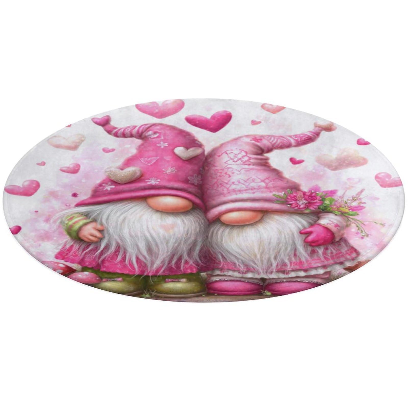 Tapis rond moderne nains d'amour pour une ambiance romantique et cozy