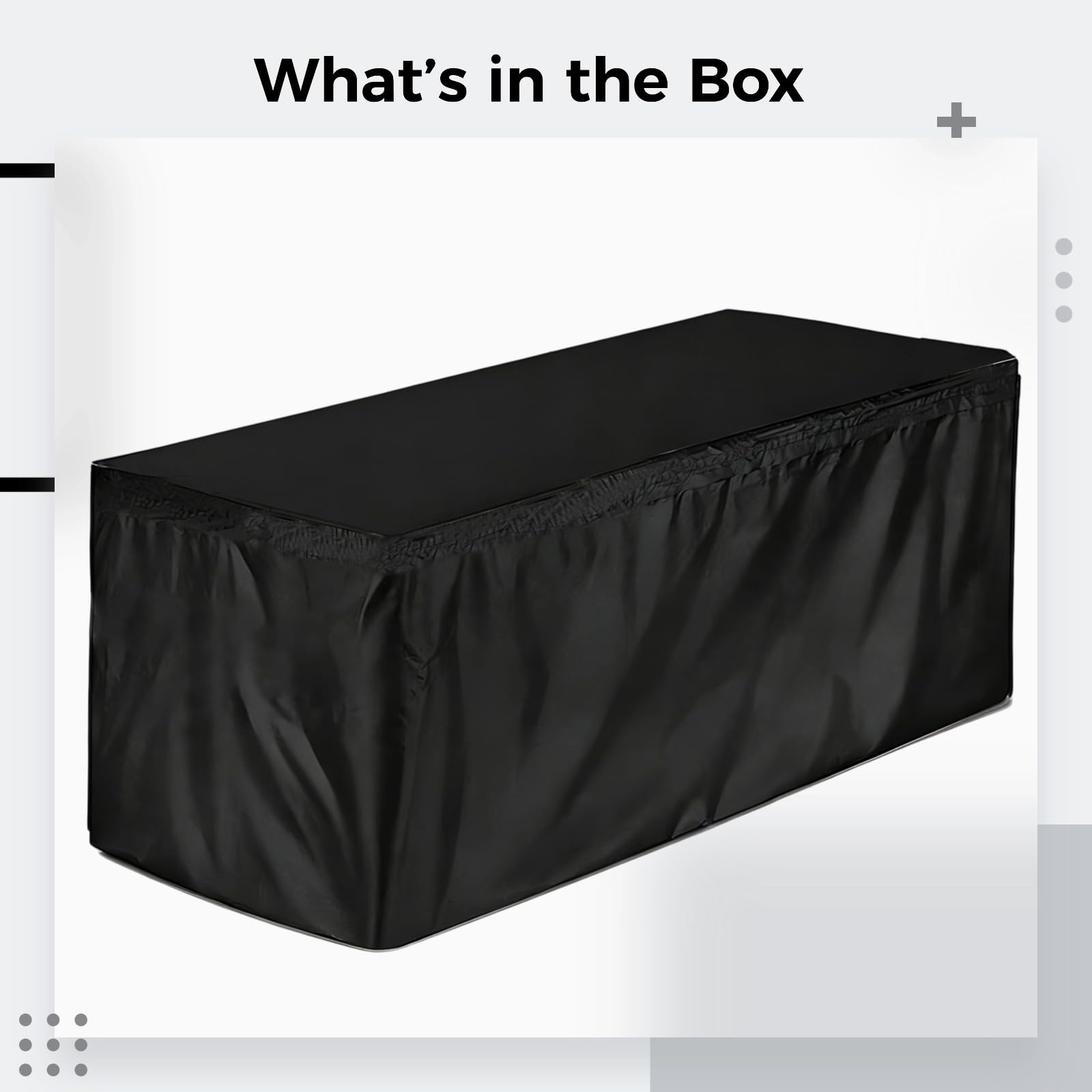 Housse pour coffre de terrasse, 130 x 60 x 71 cm, housse extérieure pour boîte de rangement, polyester noir, fermeture éclair cachée, facile à nettoyer, imperméable et résistante aux intempéries