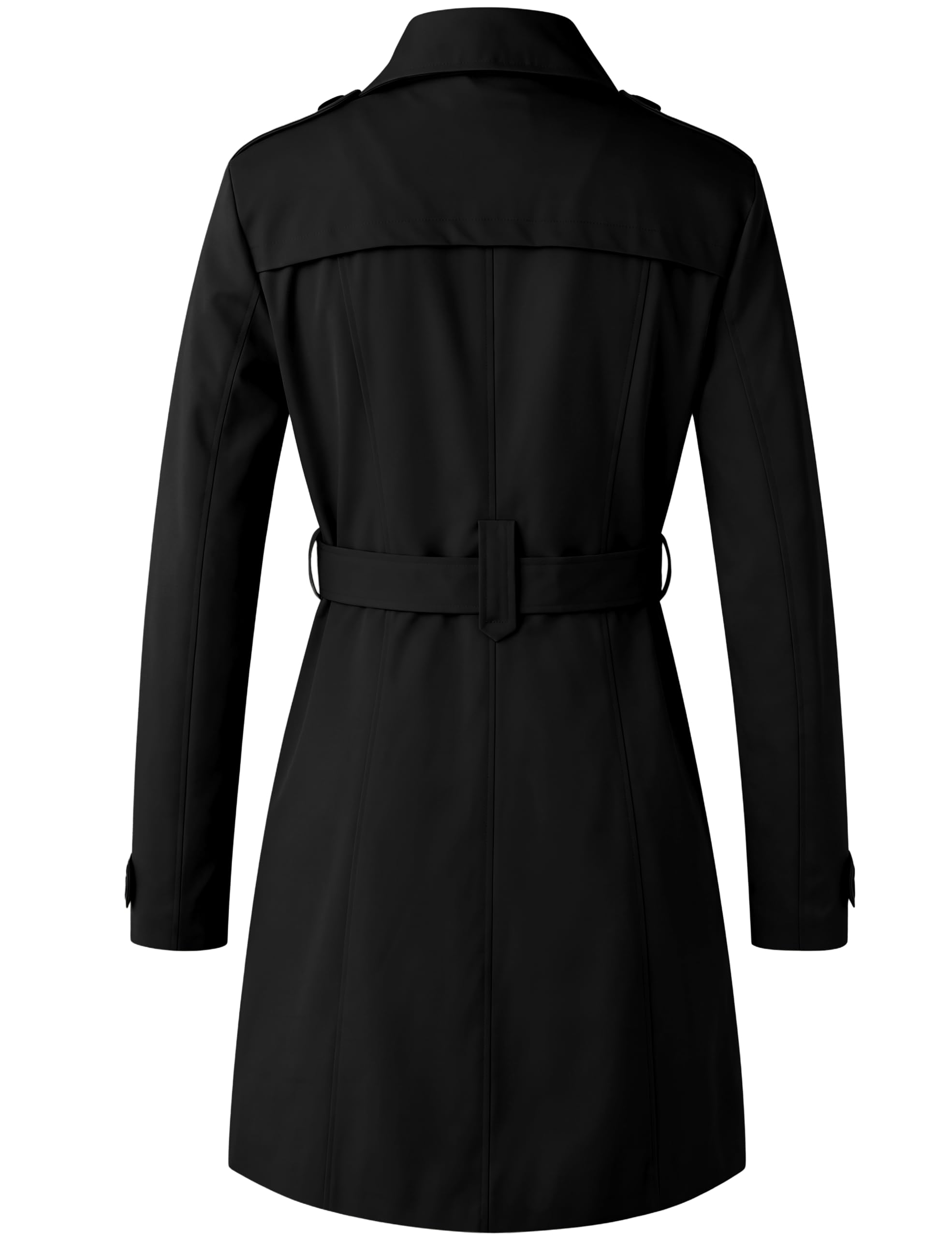 Wantdo Abrigo Trench para Mujer Gabardina Impermeable con Doble Botonadura para Mujer Abrigo Ligero a Prueba de Viento Charreteras con Cinturón Chaqueta Ajustada