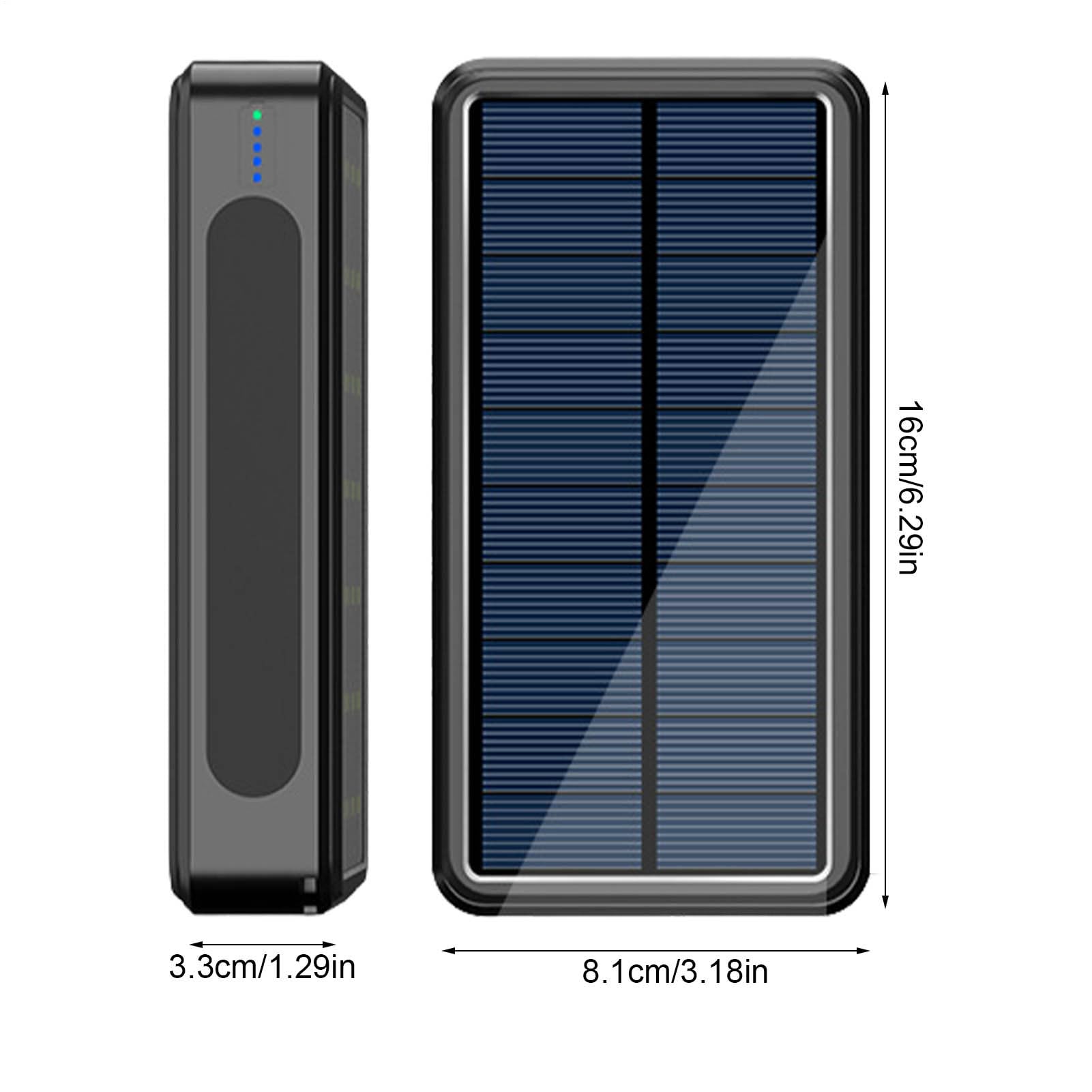 Banco de energía solar, cargador portátil de alta capacidad, batería externa impermeable de 50000 mAh, carga rápida, banco solar ligero, cargador de teléfono alimentado por energía solar para teléfono
