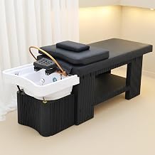 Head Spa Massage Bed, Shampoo Bed with 2.5L Steamer, Massage Table with Water Circulation System, Acrylic Shampoo Bowl, Head Spa Equipment for Barbershop, Beauty Salon, Wellness Resort