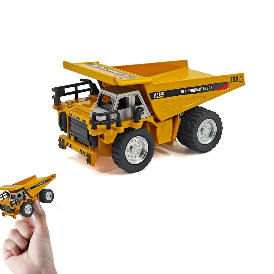 1/64 Scale RC Dump Truck Toy – 8-Channel Remote Control Construction Vehicle with Metal Bed, LED Lights, Type-C Rechargeable Battery, Mini Engineering Truck for Kids Boys & Girls-image-45
