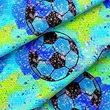 Soccer Sports Bullet Textured Fabric by The Yard Floral Stretch Liverpool - 1 Yard Thick Knit Jersey Fabric for Bows Clothes Sewing (AA1621)