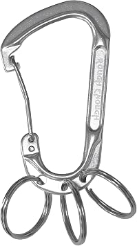 Rough Enough Carabiner Keychain Clip with Triple 3 Keyring Buckle Aluminum Alloy Metal for EDC Preppy Teens Men