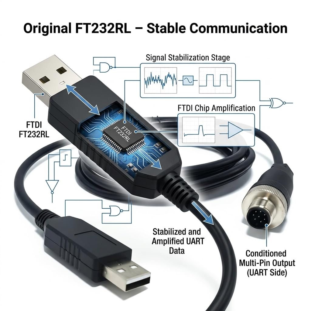 Amazon.com: Pidwaok USB to M12 8 Pin Cable FT232RL RS232 Serial
