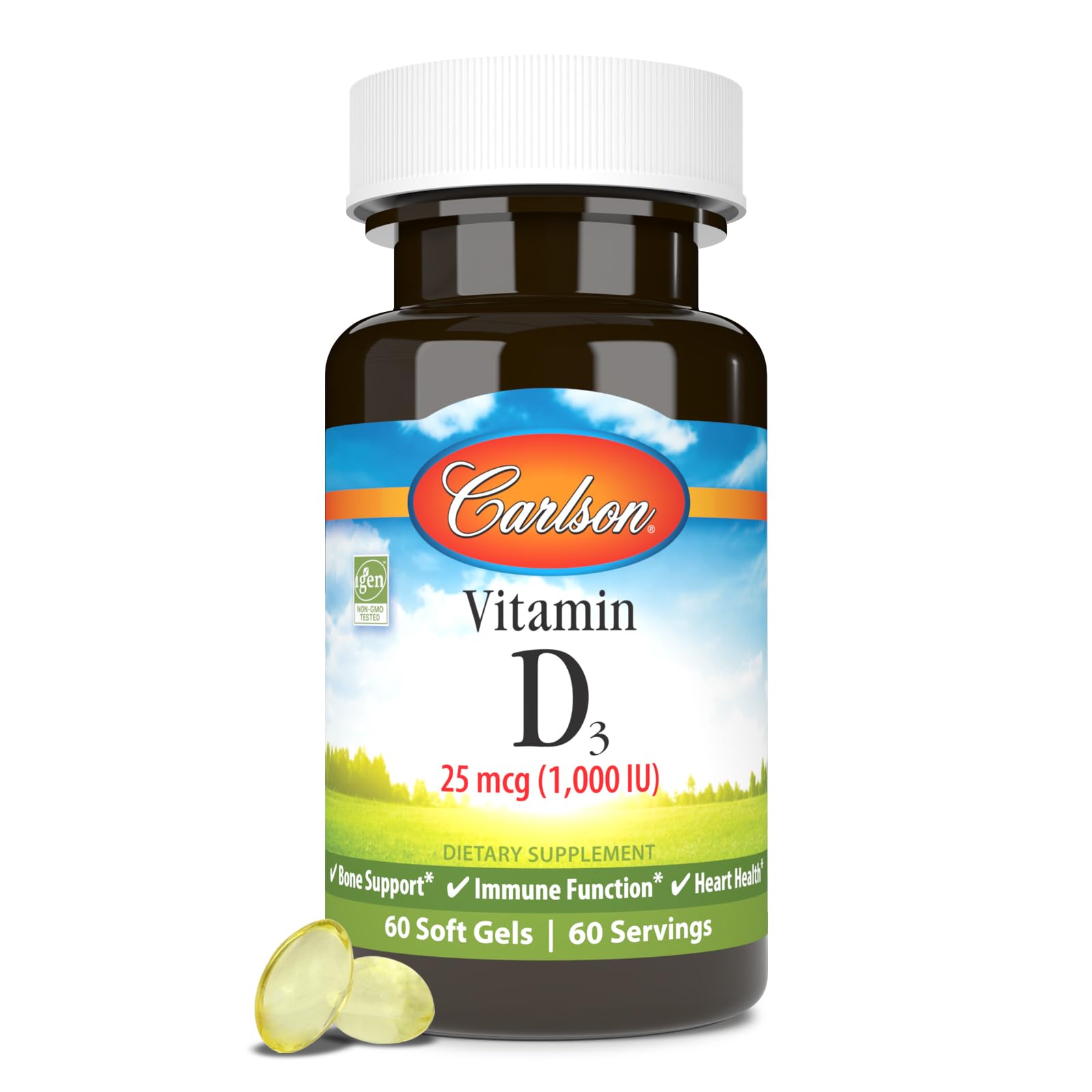 Carlson - Vitamin D3 1000 IU 25 mcg Bone Health Muscle Health Cholecalciferol Vitamin D Supplements Vitamin D3