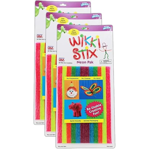 Wikki Stix®, Neon Colors, 8", 48 Per Pack, 3 Packs Cover