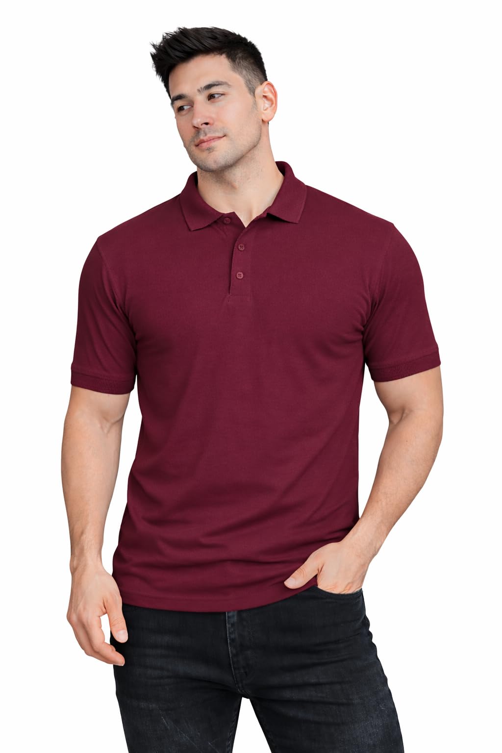 cotfyne Men Regular fit Polo Neck T Shirt||Casual Wear ||Half Sleeve Tshirt for Men-picture-18