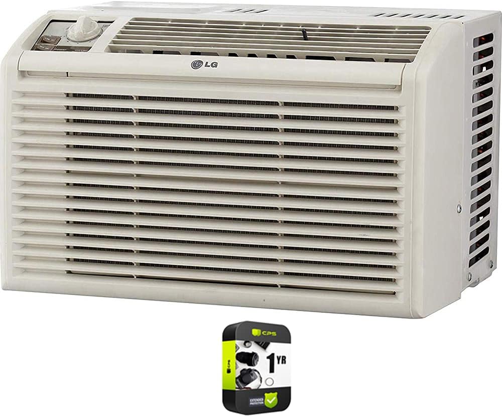 LG 5,000 BTU Window Air Conditioner for Small Rooms & Bedrooms, Cools 150 Sq. Ft., Quiet Operation, Easy Manual Controls, 115V, White - LW5016