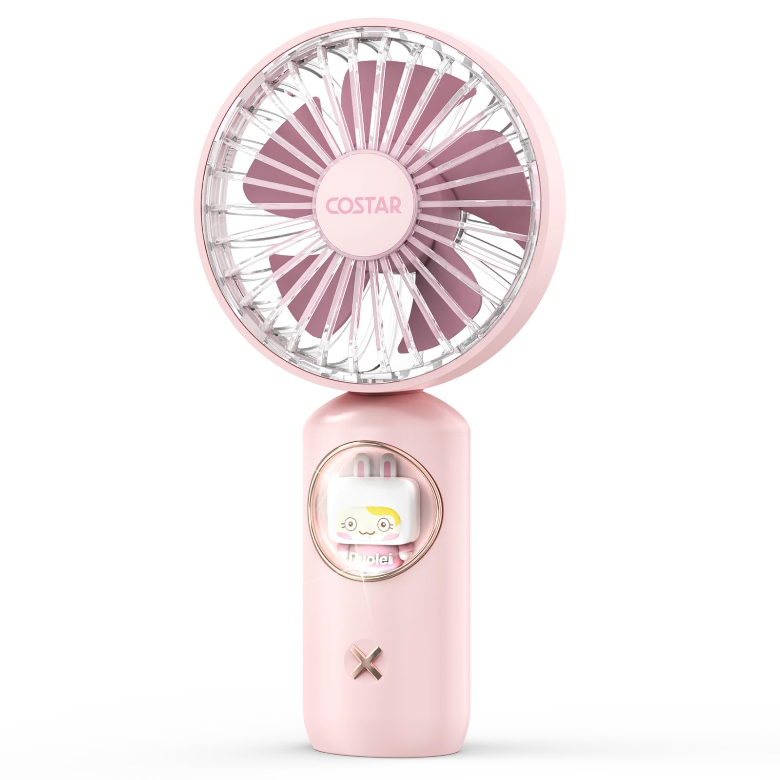 COSTAR Portable Mini Fan, Handheld Personal Fan with Creative Light, 3 Speeds, 1800mAh USB Rechargeable Battery Fan, Small Fan for Women Men Girls Kids Indoor Outdoor Travel (Pink) (B0D4PF7DFB) Amazon Price History, Amazon Price Tracker