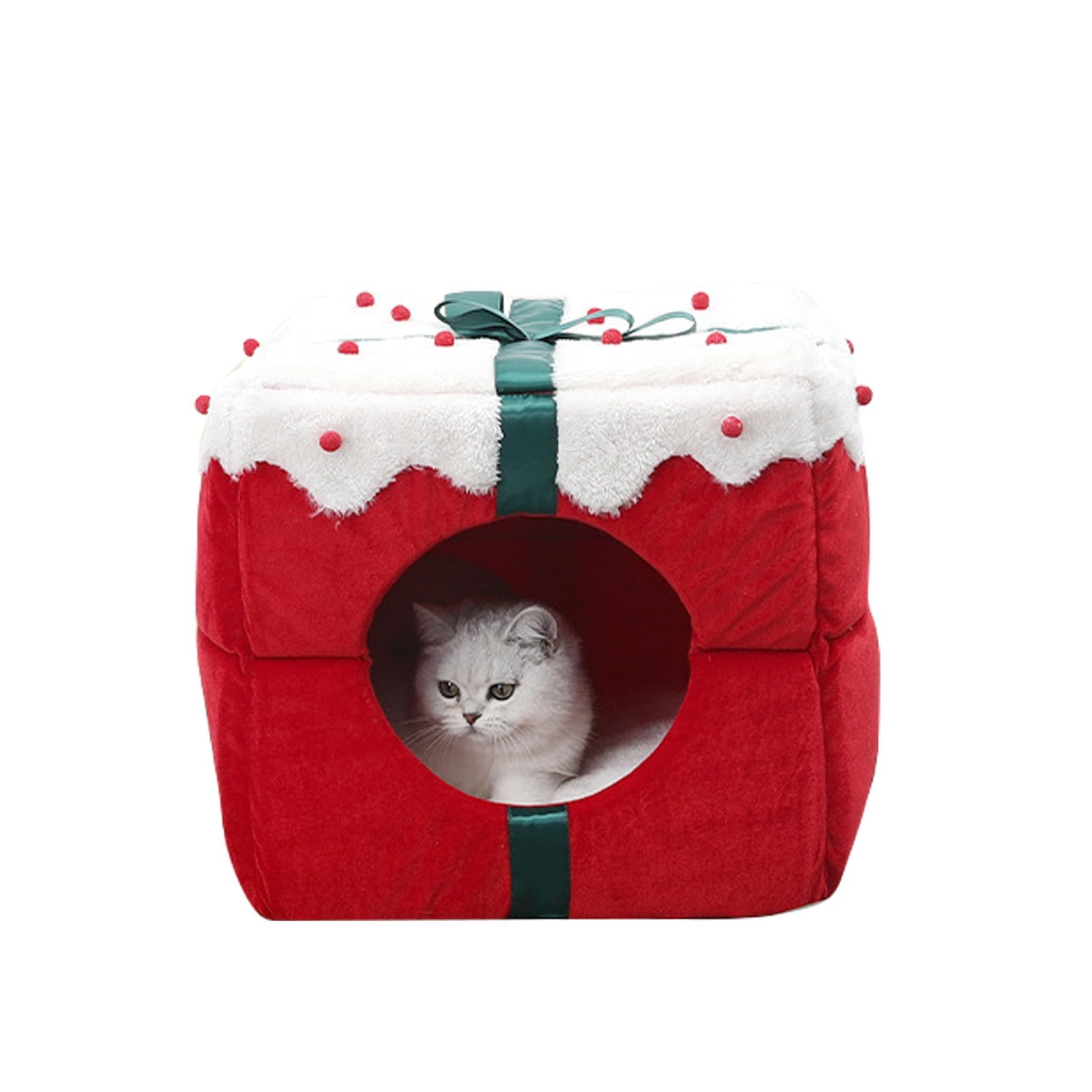Noël cadeau idéal avec ce panier pour chat PETCUTE et sa niche douce lavable pour l'hiver