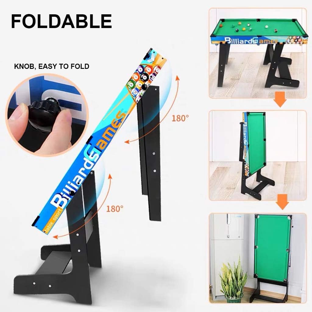 YGO Pool Table Folding Billiards Table Indoor Game Table 38" for Kids and Adults (Size : L-Foldable) : Sports & Outdoors