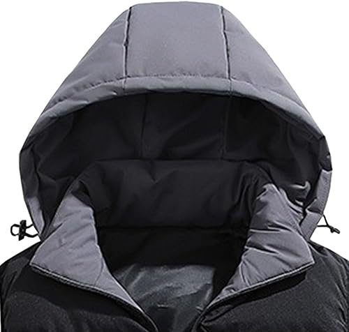 Miniatura 5 de Chaleco de invierno para hombre, acolchado, sin mangas, con capucha extraíble, informal, con cremallera y cálido.