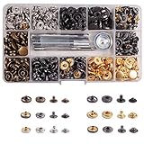 INNETOC 120 Sets 12mm 1/2" 6 Color Eco-friendly Leather Snap Fasteners Kit with 4 Tools,Snaps for Le