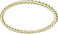 Vista 1 de Melanie Golden Jewelry Braided Rope Stacking Ring Elegant Twist 1mm Skinny Stackable Stack Ring Band in Silver, Gold, or Rose Gold Comfort Fit