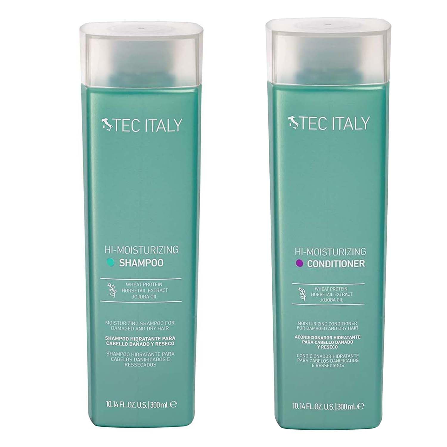 Tec Italy Hi Moisturizing Rehydrating Shampoo + Conditioner for Damaged Dry Hair