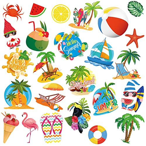 25 Pcs Summer Beach Magnets Car Decorations Hello Summer Refrigerator Protector Magnets Cruise Door Hawaii Tropical Gnome Palm Tree Magnetic Stickers For Fridge Mailbox Whiteboard Luau Party Decor #TOP15