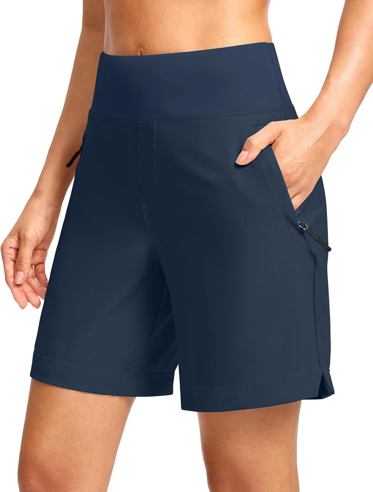 Blooshow Damen Shorts Sporthose Kurz Laufhose Sommer High Waist Laufshorts Schnelltrocknend Wanderhose Kurze Hose Sport Running Golf Shorts mit Taschen 7"