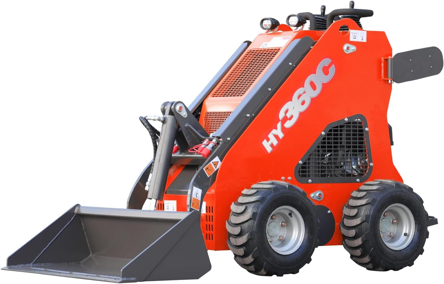 HY360C Mini Skid Steer Loader 13.5HP B&S Gas Engine - Stand-On Operation, Wheeled, Dual Pump Dual Valve System - Includes Bucket & Delivery/Unloading Service