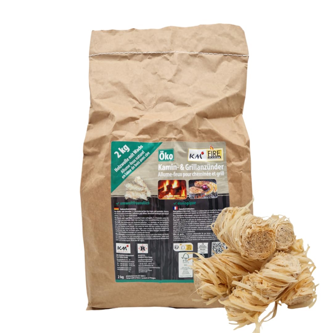 2 kg de encendedor de lana de madera ecológica
