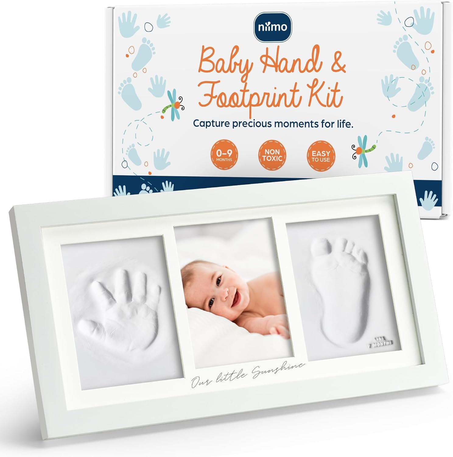 Argile Empreintes Mains Kit Empreintes Bébé Aqsacokiya - Cadre Bois Avec  Argile Blanche - Souvenir Nouveau-Né Souvenir Naissance Personnalisé, image size:1488x1500