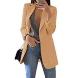 Womens Casual Blazers Open Front Long Sleeve Lapel Collar Work Office Jacket